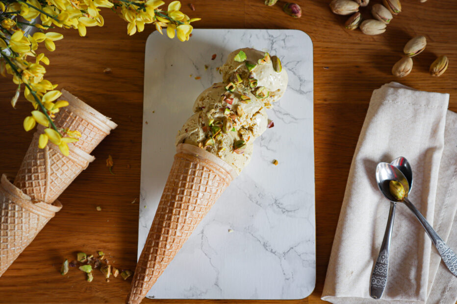 Domácí pistáciová zmrzlina jako z italské gelaterie